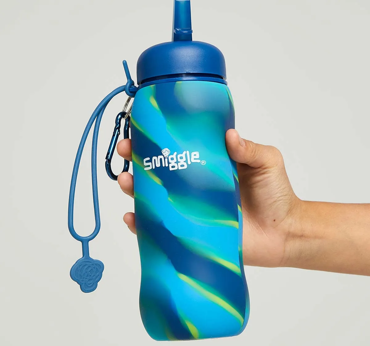 Smiggle Mirage Collection Bottles Silicon Mid Blue 4Y 