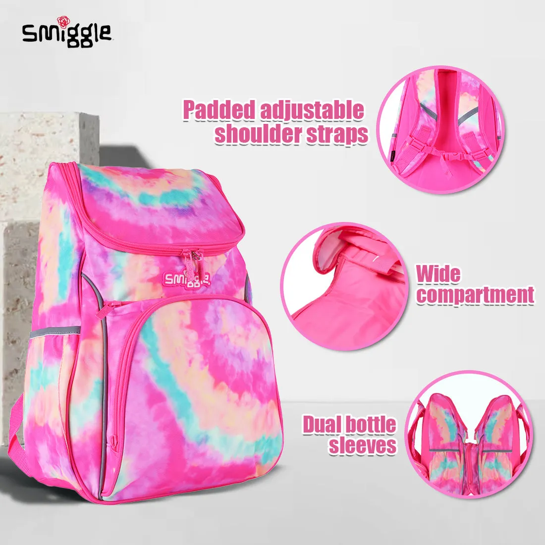 Smiggle Vivid Access Reflect Backpack Pink