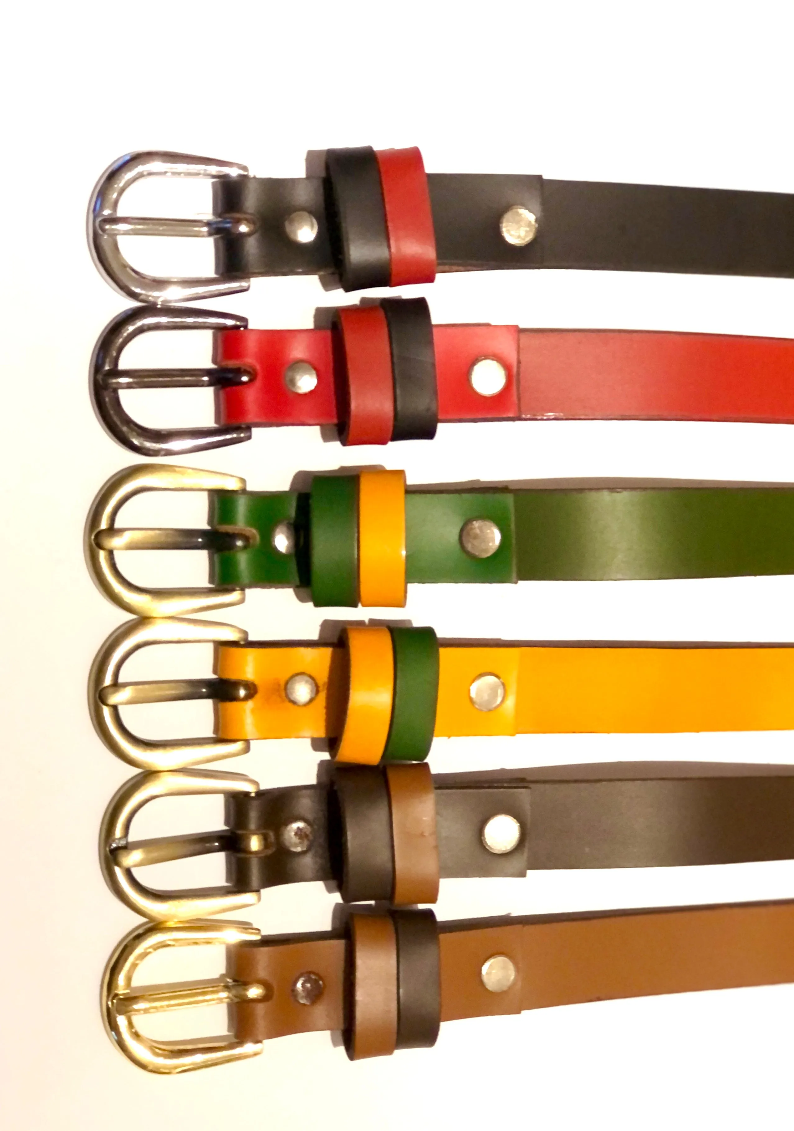 Smooth Skinny Leather  Ladies | Womens' Belt - Red