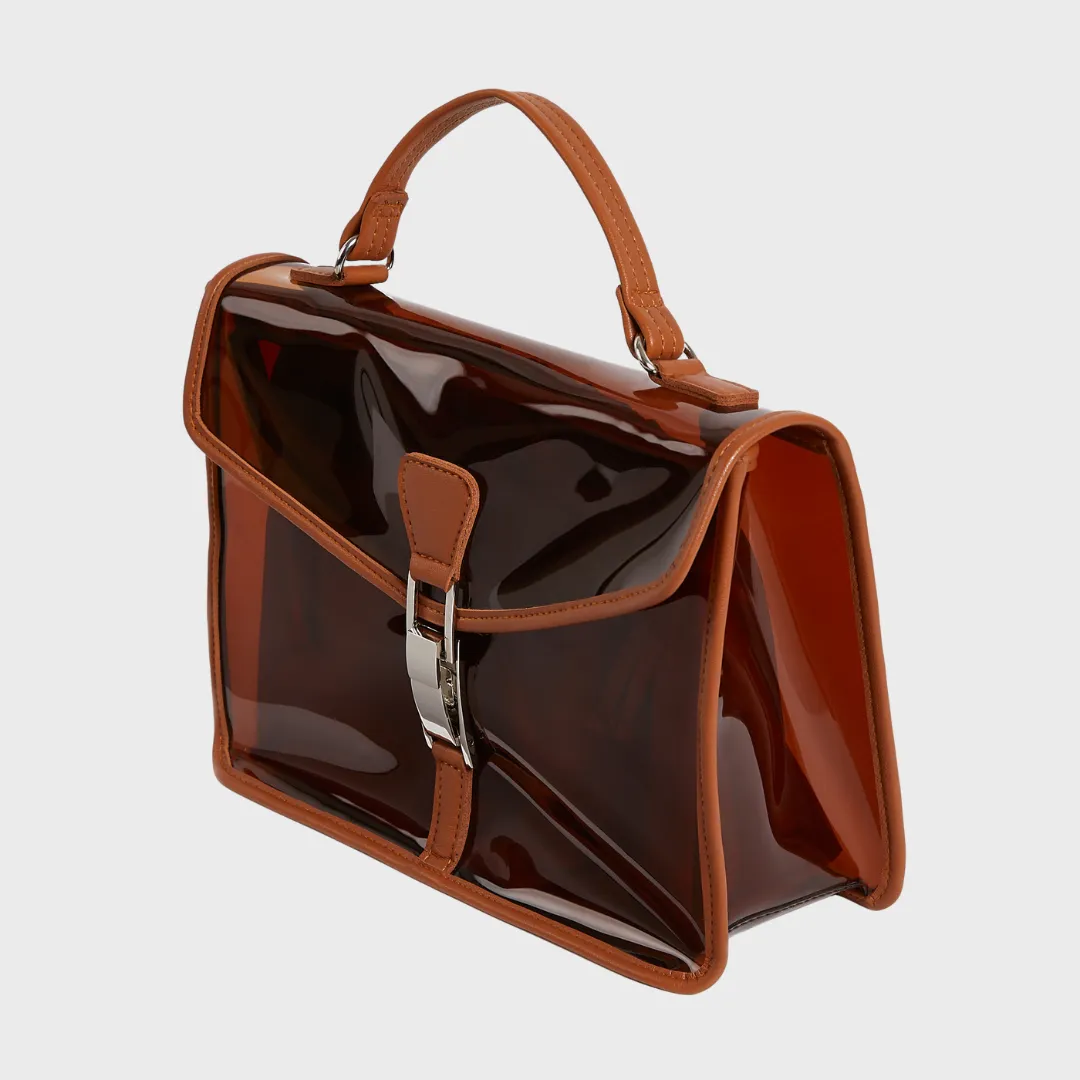 SOPHIE PVC SLING BAG AMBER