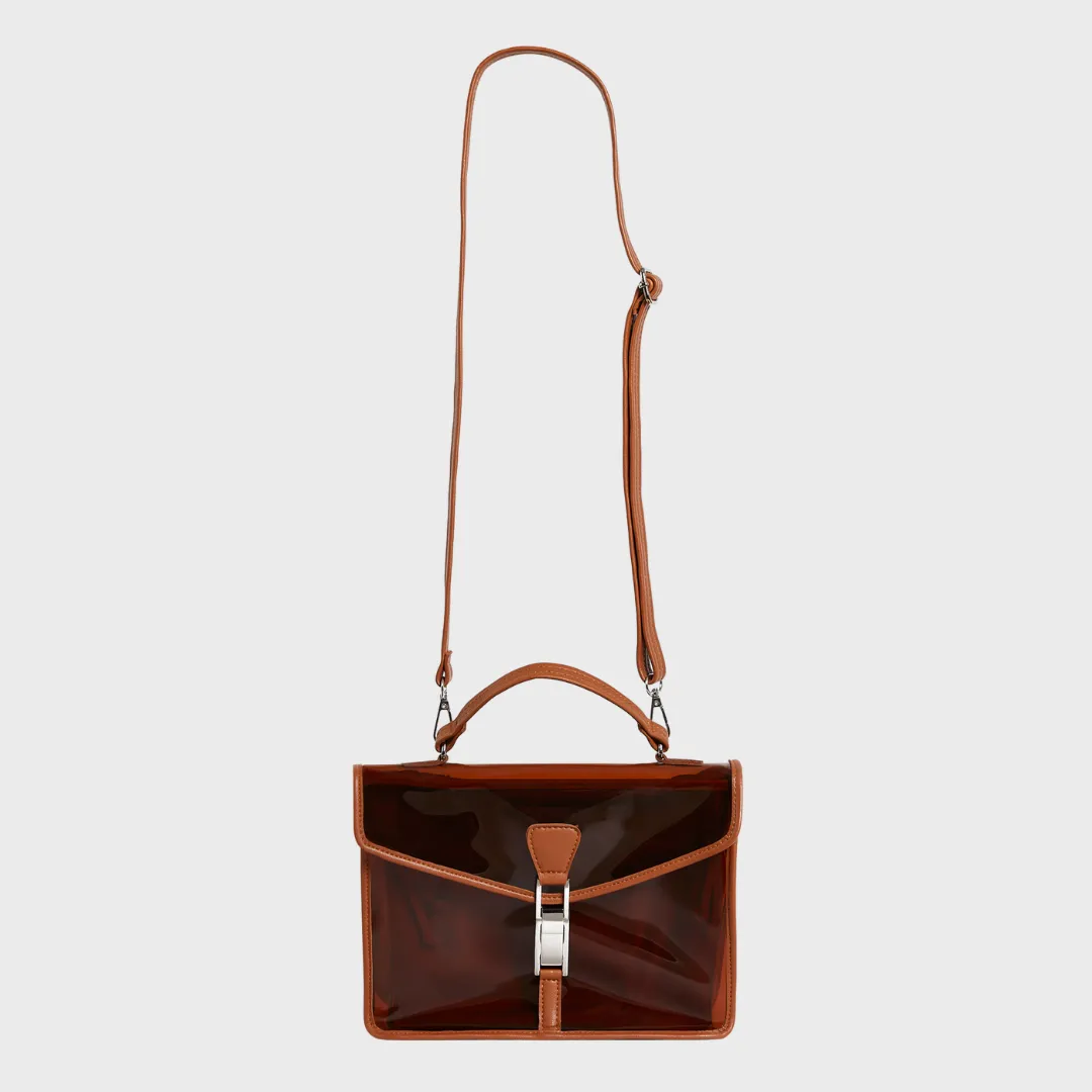 SOPHIE PVC SLING BAG AMBER