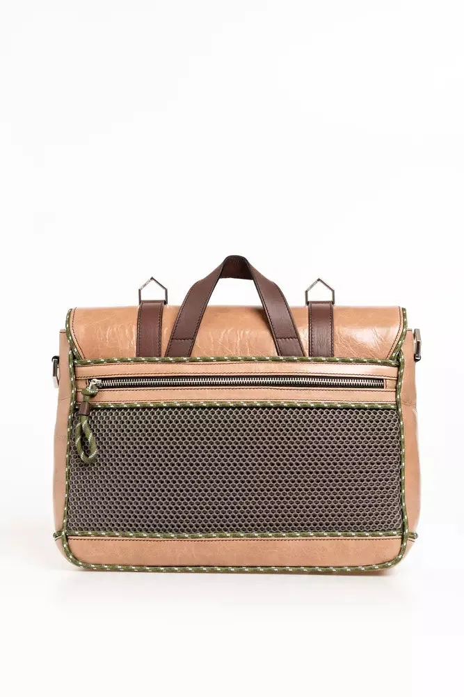 Trussardi Elegant Craquele-Effect Calfskin Briefcase