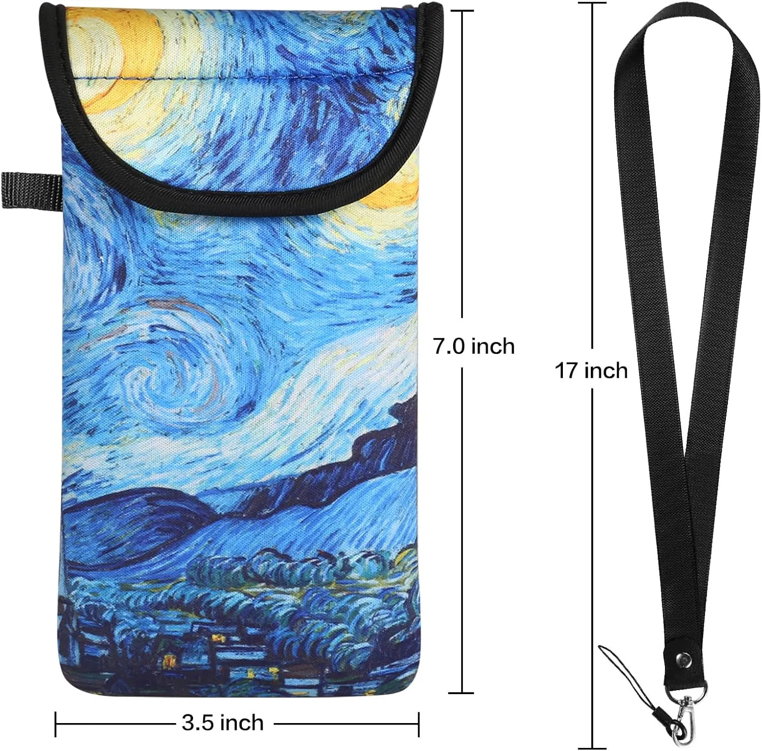 Universal Cell Phone Pouch Neoprene Phone Sleeve w/ Belt Clip Loop & Neck Lanyard Strap Compatible for iPhone 16 Pro Max Galaxy S25 Ultra S25  S24 FE A16 A35 A55 Oneplus 13 Pixel 9 Pro XL Poco X7 Pro