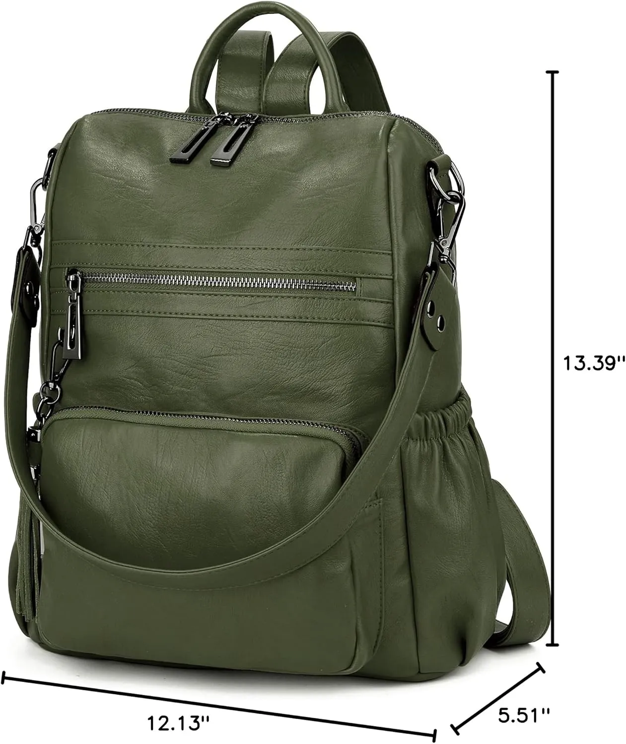 UTO Women Backpack Purse Leather Vegan Ladies Fashion Designer Rucksack Convertible Travel Shoulder Bag with Tassel
