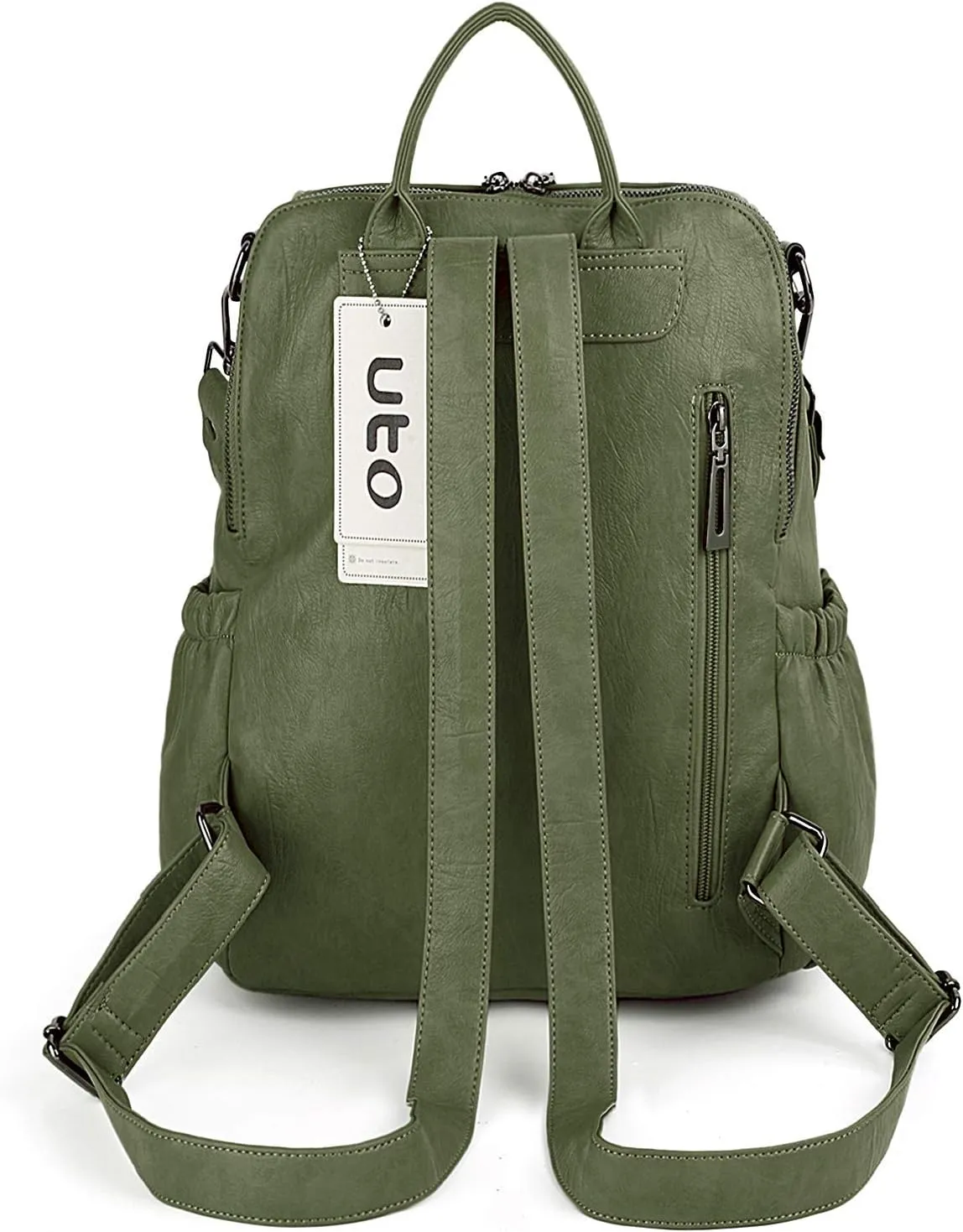 UTO Women Backpack Purse Leather Vegan Ladies Fashion Designer Rucksack Convertible Travel Shoulder Bag with Tassel
