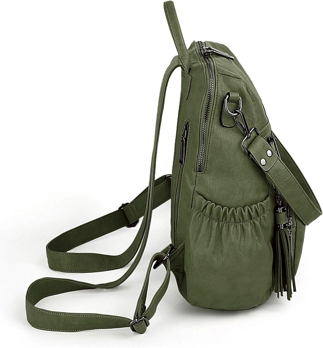 UTO Women Backpack Purse Leather Vegan Ladies Fashion Designer Rucksack Convertible Travel Shoulder Bag with Tassel