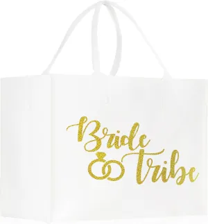 VANESSA ROSELLA Premium Quality Wedding Bridal Shower Bride 100% Cotton Chic Tote Bag with 3 Color Option