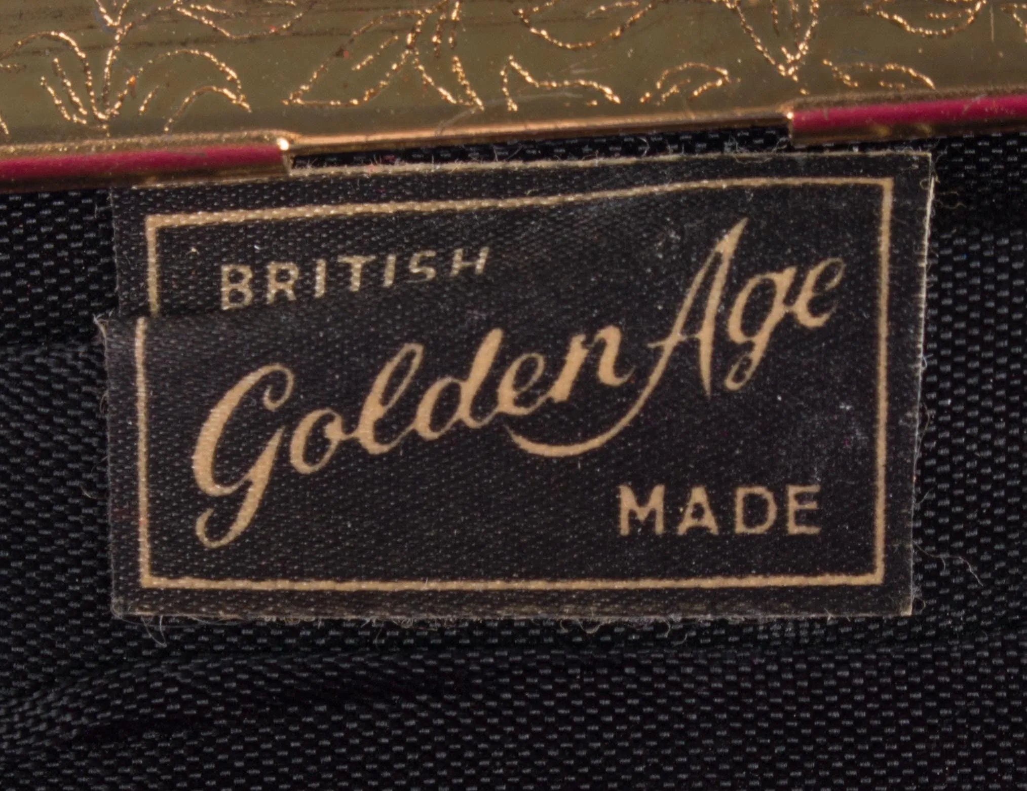 Vintage Golden Age Evening Purse Black with Flower Embroidery Detail