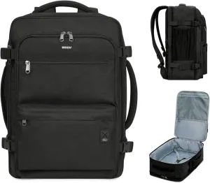WANDF Travel Backpack For Spirit Airlines Personal Item Bag 18x14x8 with Wet Pocket, 17 Inch Laptop Backpack for Men WomenBlack