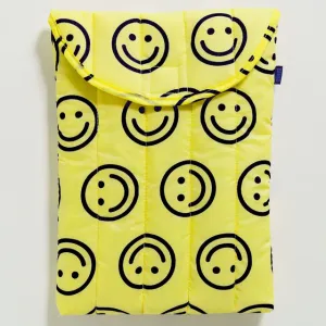 Yellow Happy Puffy Laptop Sleeve